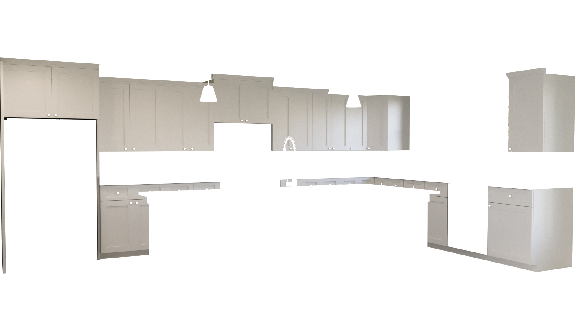 White kitchen cabinets in The Kingston